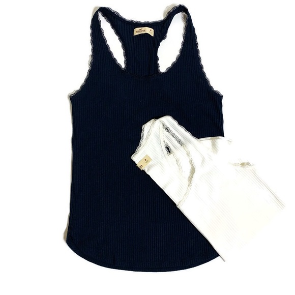 Hollister Tops - Hollister lace trim basic tank top 2 piece